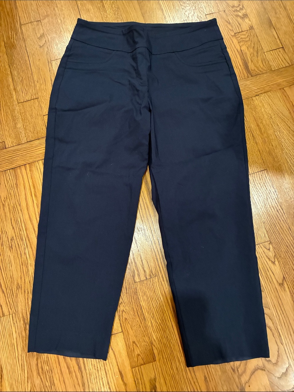 Ruby Rd. Navy Cropped Dress Pants